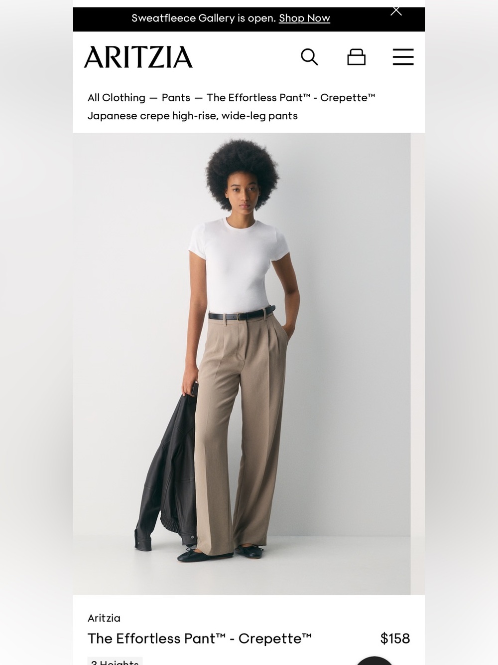 Aritzia Effortless Pant in Crepette (brown/taupe)